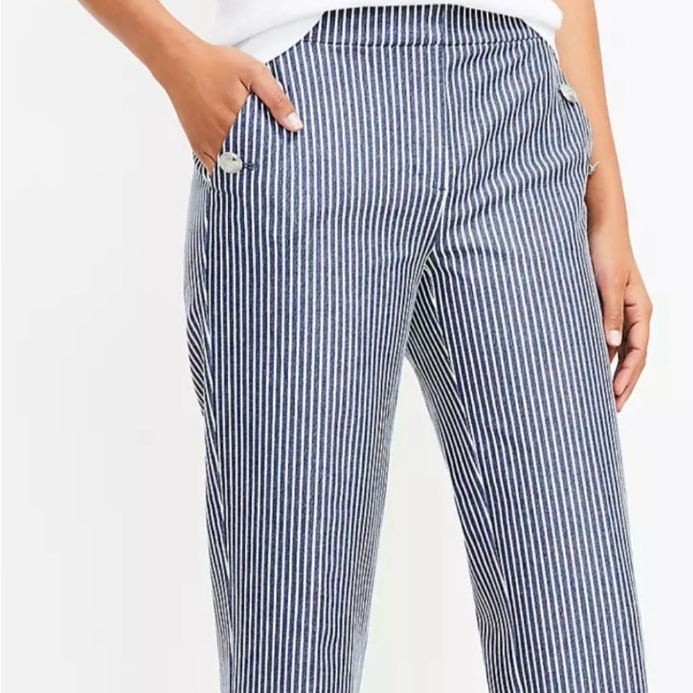 Loft Striped Blue Women's Capri Pant